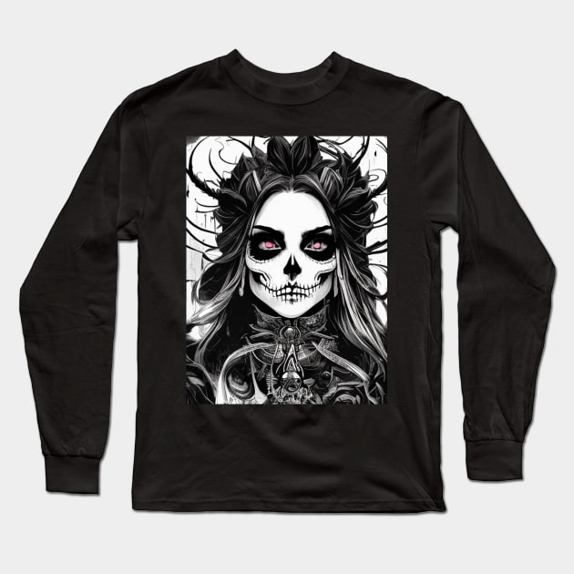 Occult Obsession: Indulge Your Love for the Supernatural with Our Gothic and Witch-Inspired Art Long Sleeve T-Shirt by ShyPixels Arts